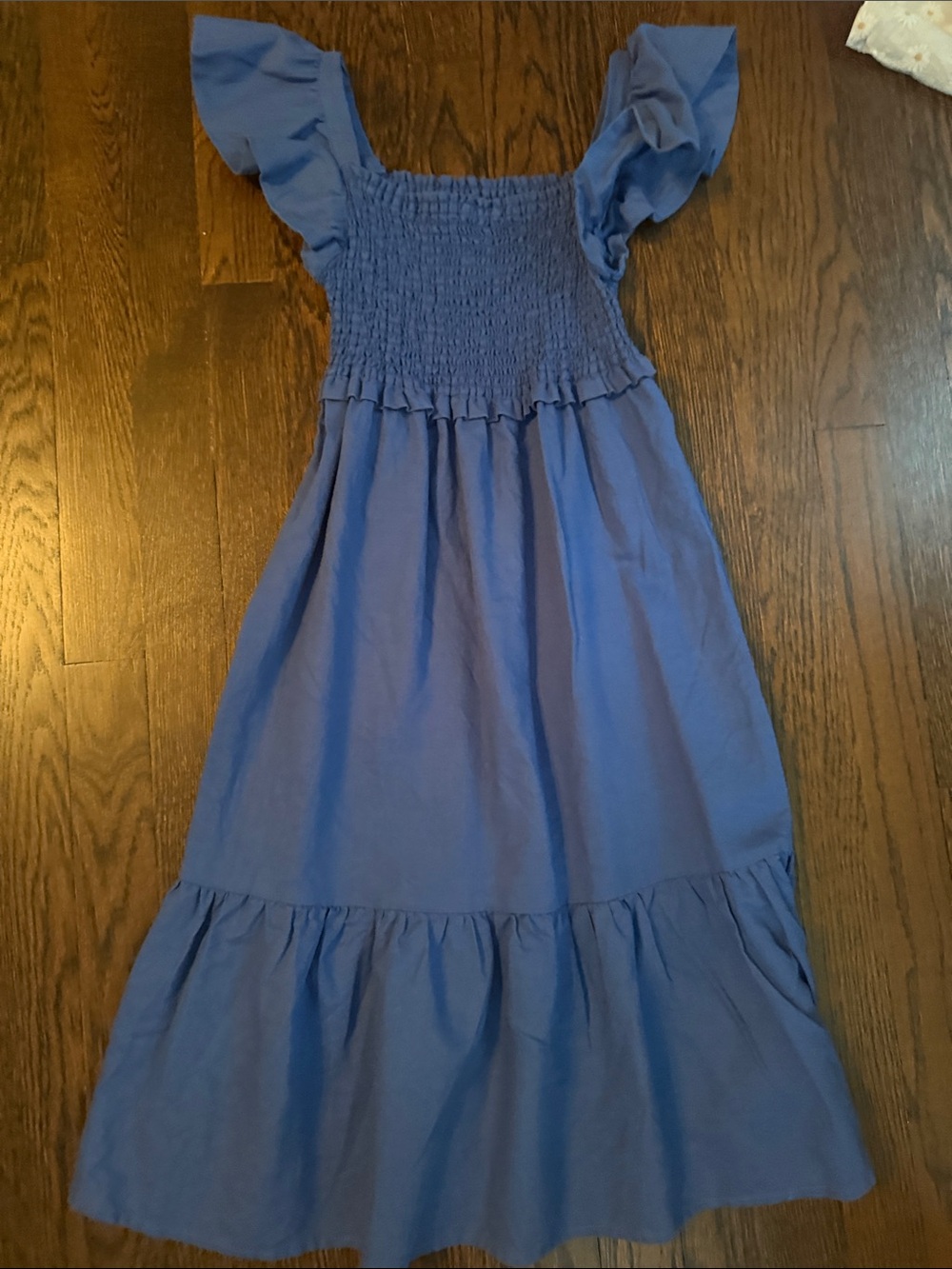 Aqua Girls' Blue Ruffle-Sleeve Smocked Dress